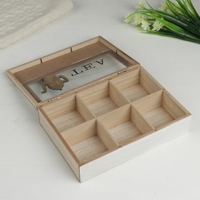

Шкатулка дерево с делениями "Tea is all you need" 5,7х24х17 см