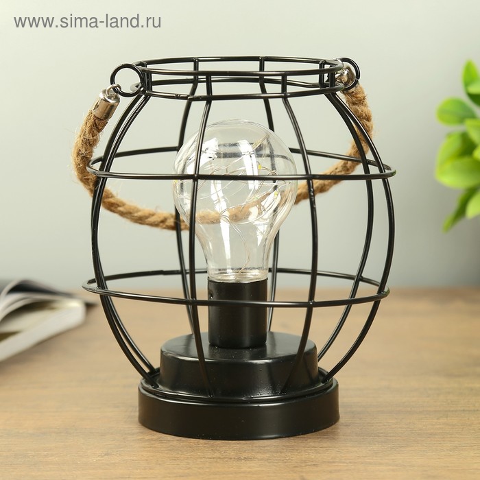 

Ночник "Шар лофт" LED 3AA черный 16х16х16,5 см.