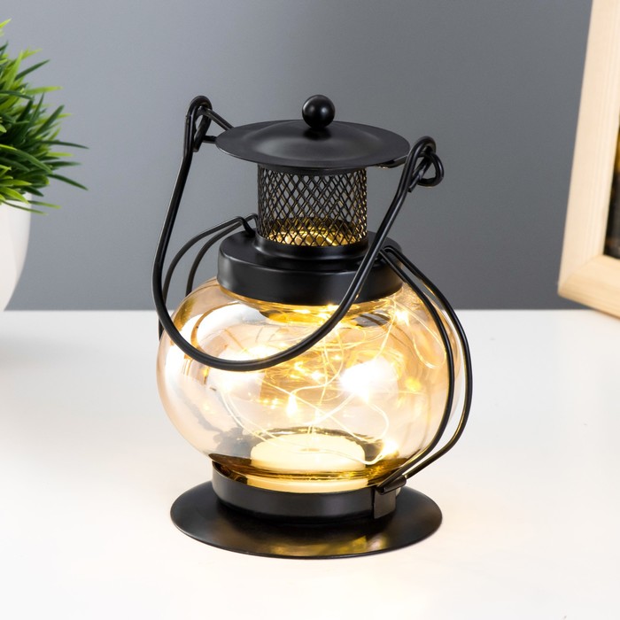 

Ночник настольный "Фонарь" LED черный 11,5х11,5х20 см.