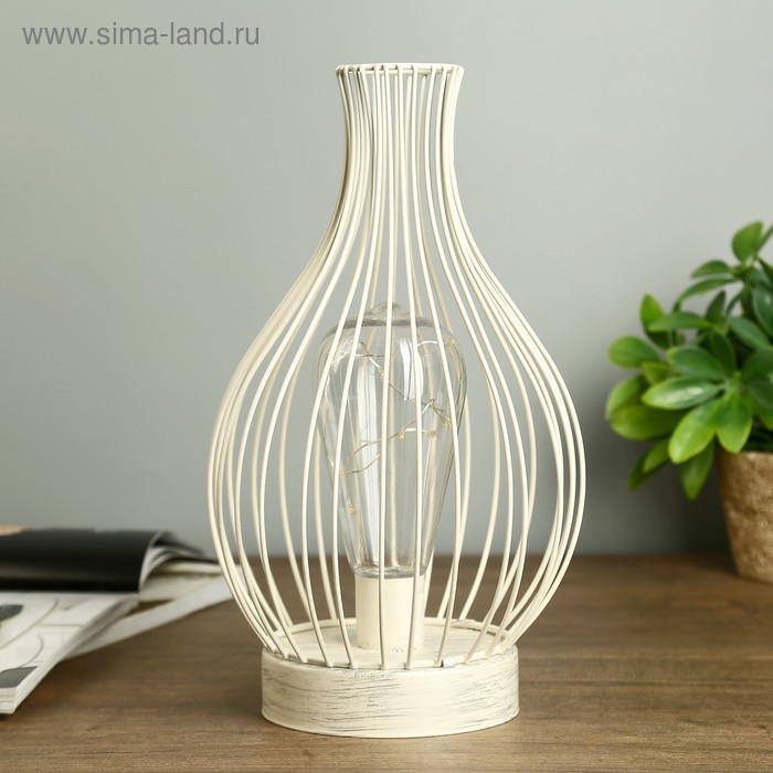 фото Ночник "белый фонарь" led белый 15х15х16 см. risalux