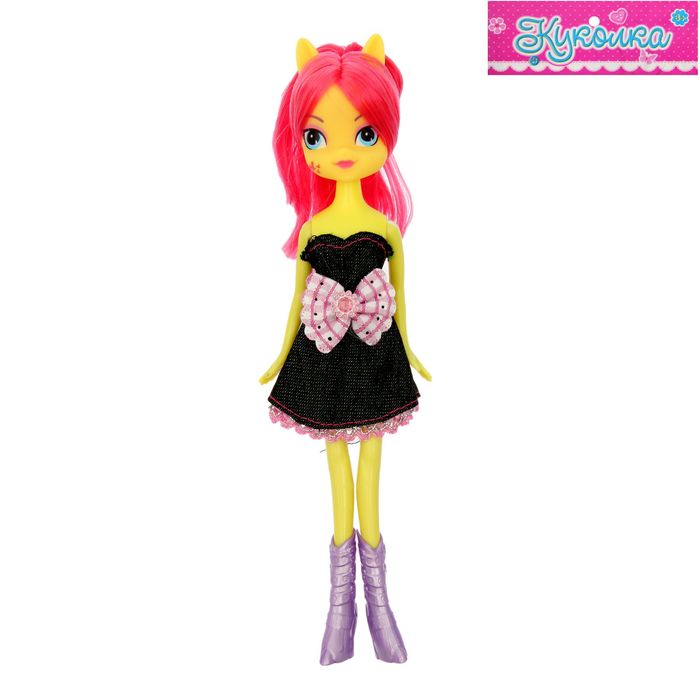 Кукла модная "Саманта" с цветными волосами, в платье и сапожках, МИКС