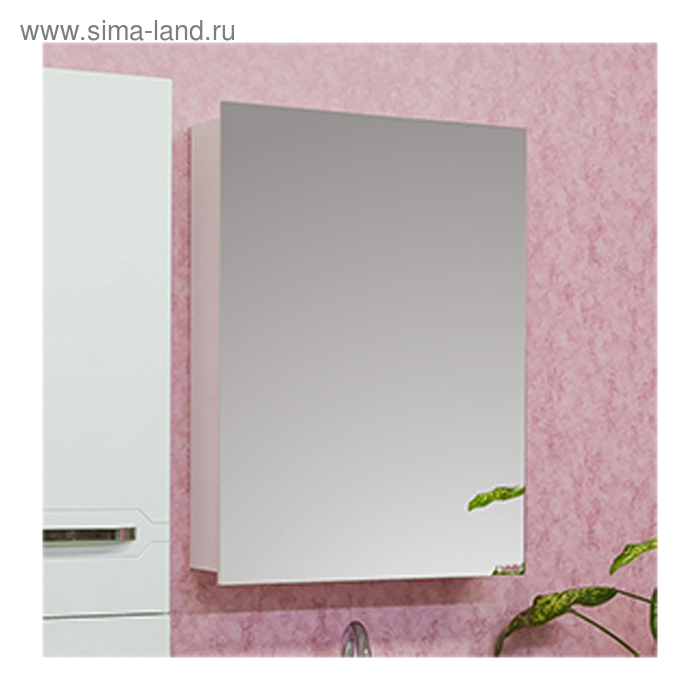Шкаф-зеркало Анкона 60 белый глянец, правый пенал aqwella анкона an 05 35 w левый правый белый глянец