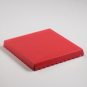 

Коробочка для печенья с PVC крышкой, красный, 25 х 25 х 3 см