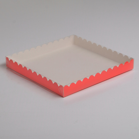 

Коробочка для печенья с PVC крышкой, персиковый, 25 х 25 х 3 см