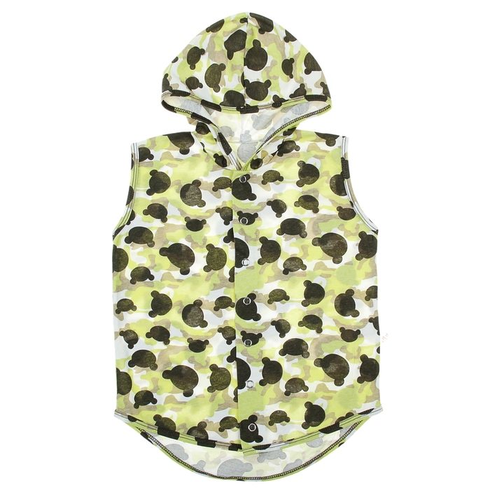 Безрукавка с капюшоном детская, рост 80 см (52), на 1 год, цвет зеленый