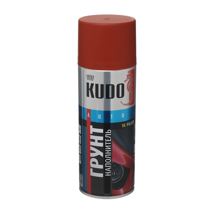 Грунт наполнитель акриловый 1К KUDO, 520 мл, красно-коричневый, аэрозоль