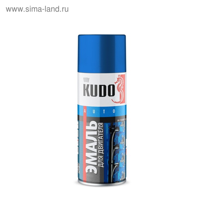 Краска для двигателя KUDO синяя, 520 мл, аэрозоль KU-5133 жидкая резина краска для декоративных работ kudo deco flex прозрачная ku 5351 520 мл