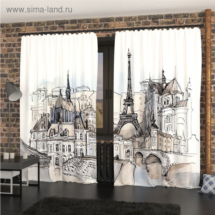 

Фотошторы «Парижский пейзаж», размер 145 х 260 см, блэкаут