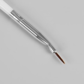 Кисть для дизайна ногтей, загнутая, точечная, 17,5 см, ворс 7 x 2 мм, цвет белый