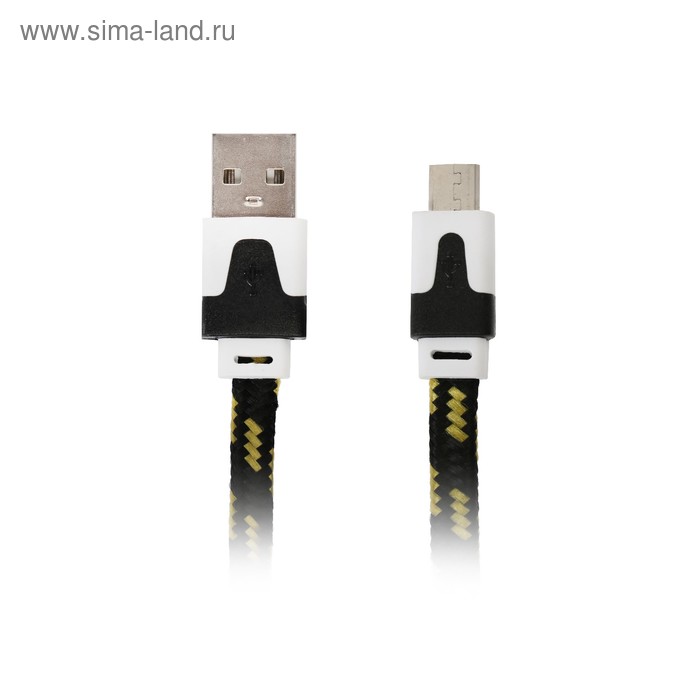 Кабель Ritmix RCC-211, micro USB-USB, тканевая оплетка, 1 м, черный