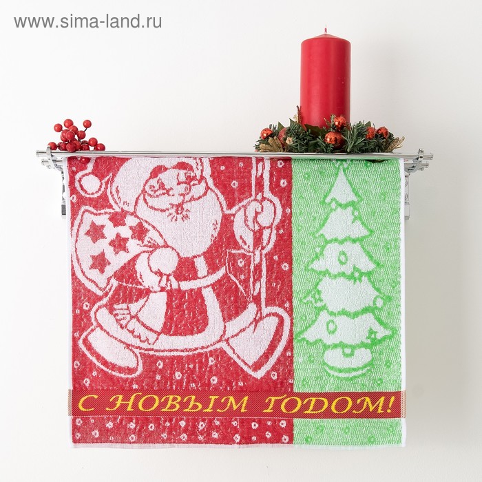 фото Полотенце махровое privilea новогодняя 50х50 см, хлопок 100%
