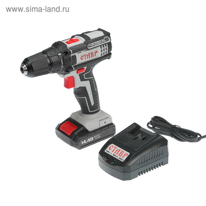 

Дрель-шуруповерт "Ставр" ДА-14.4Л, 14.4 В, 400/1450 об/мин, 32/17 Нм, 2 Ач Li-on, реверс