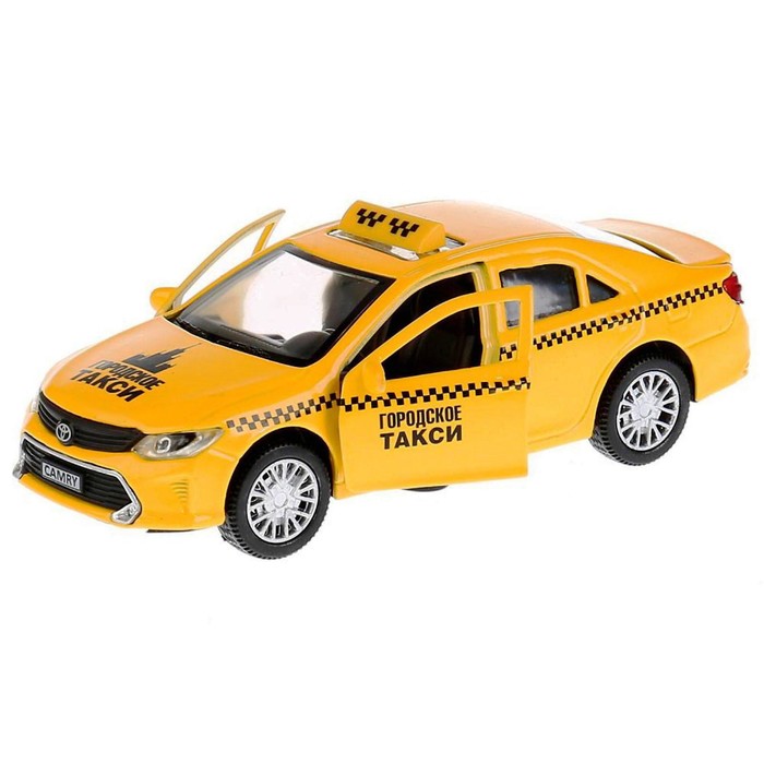 фото Машина металлическая инерционная toyota camry «такси», 12 см, двери и багажник открываются технопарк