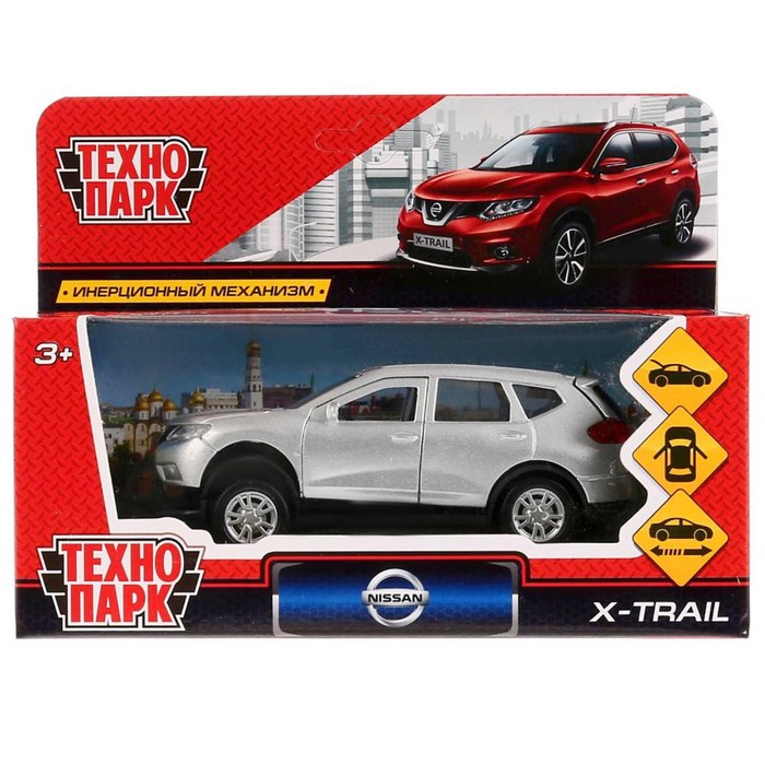 

Машина металлическая инерционная Nissan X-Trail, цвет серебристый, 12 см, двери открываются