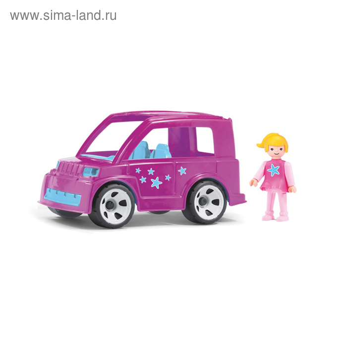 машинка efko multigo почтовый автомобиль с водителем Машинка Efko MultiGo «Городской автомобиль», с водителем, цвет розовый