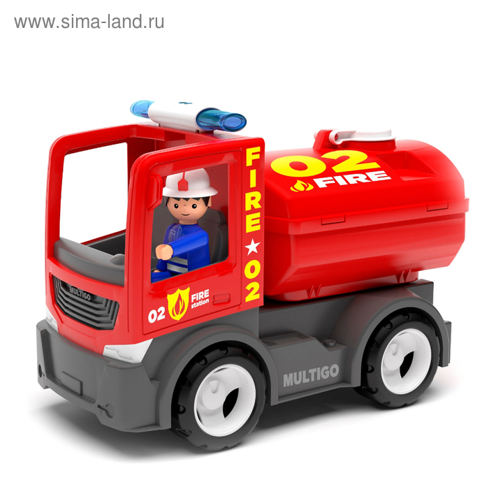 Машинка Efko MultiGo «Пожарный грузовик», с цистерной и водителем машины efko пожарный автомобиль с водителем