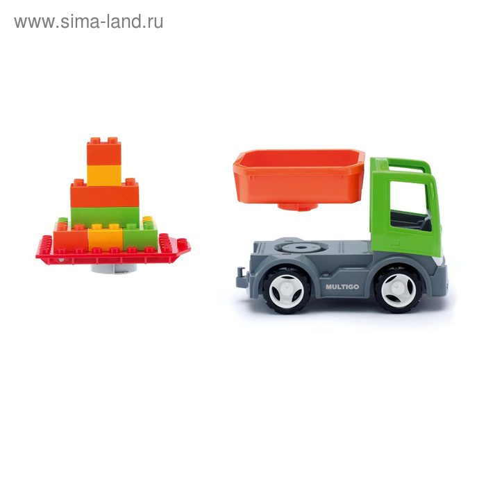 Машинка Efko MultiGo «Строительная платформа», с блоками и сменным кузовом игрушка строительная платформа с блоками и сменным кузовом