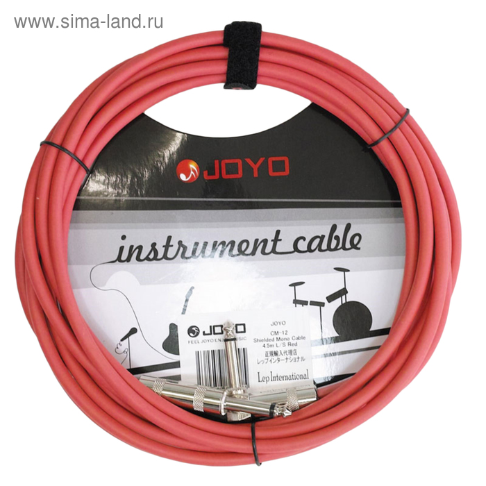 Инструментальный кабель JOYO CM-04 Cables красный, длинной 4,5 м, JACK-JACK 6,3 мм