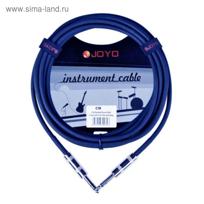 Инструментальный кабель JOYO CM-04 Cables синий, длинной 4,5 м, JACK-JACK 6,3 мм