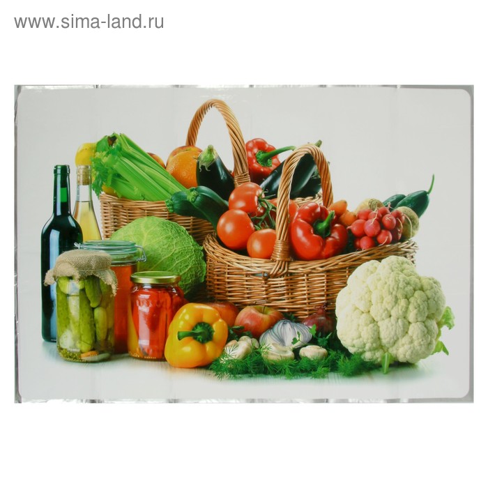 

Наклейка на кафельную плитку "Корзина овощей и вино" 60х90 см