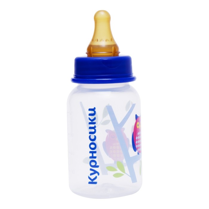 Бутылочка для кормления с латексной соской, 125 мл, от 0 мес., цвета МИКС