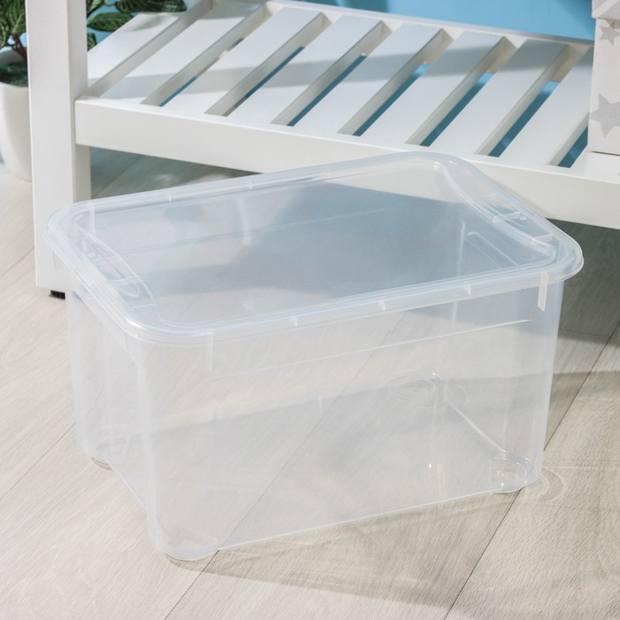 Ящик для хранения с крышкой «Кристалл XS Plus», 16 л, 38,9×27,5×21,5 см, цвет прозрачный