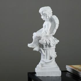 

Фигура "Ангел на колонне с книгой малый" белый, 16х16х34см