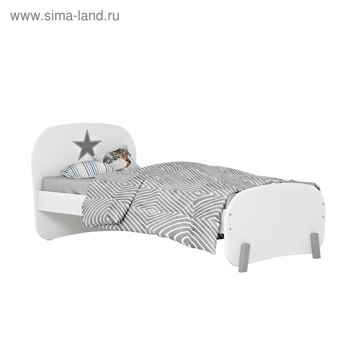 Кровать детская Polini kids Mirum 1910, цвет белый кровать чердак детская polini kids dream 1700 цвет белый