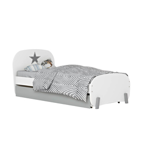 Кровать детская Polini kids Mirum 1915 c ящиком, цвет белый с серым Ош