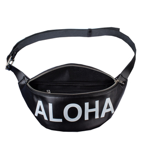 

Поясная сумка "Aloha", 2 отдела на молнии, регулируемый ремень, цвет черный