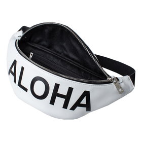 

Поясная сумка Aloha, 2 отдела на молнии, регулируемый ремень, цвет белый