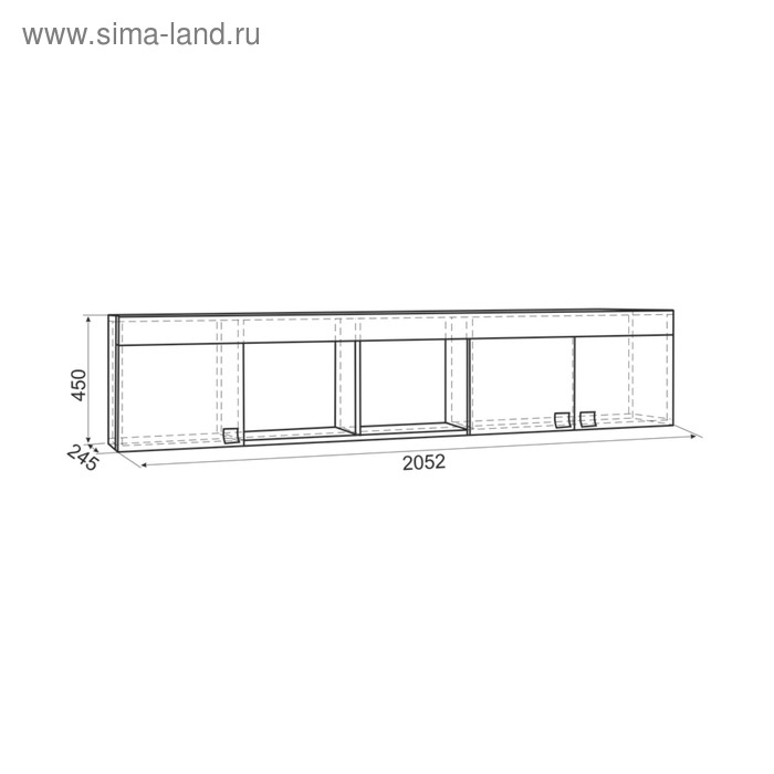 

Полка Энерджи, 2052х245х450, Дуб сонома/Белый