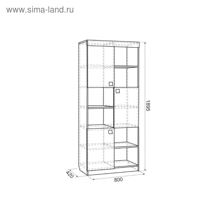 

Стеллаж Энерджи, 800х420х1895, Дуб сонома/Белый