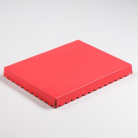 

Коробочка для печенья с PVC крышкой, красный, 23,5 х 30 х 3 см
