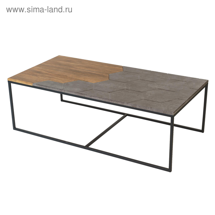 Стол журнальный «Китч», 1200 × 600 × 390 мм, цвет дуб американский / серый бетон стол журнальный геометрика 1200 × 600 × 390 мм цвет серый бетон