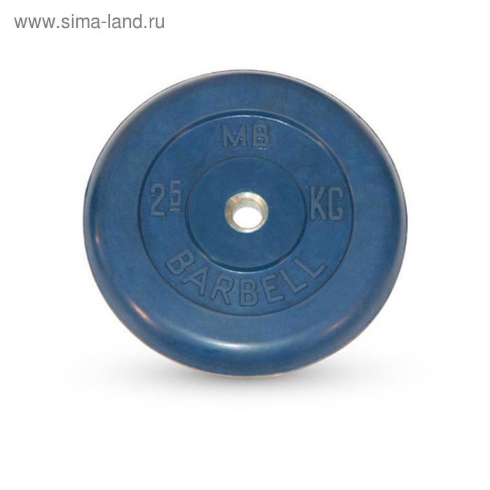 фото Диск обрезиненный d=26 мм цветной 2,5 кг, цвет синий barbell