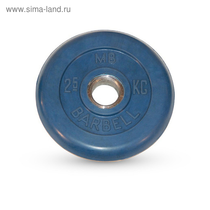 фото Диск обрезиненный d=31 мм цветной 2,5 кг, цвет синий barbell