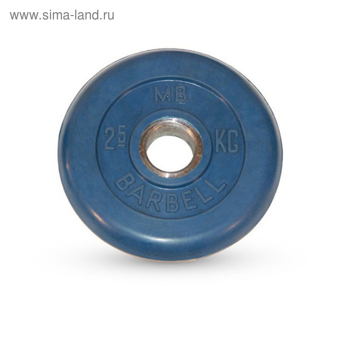 фото Диск обрезиненный d=51 мм цветной 2,5 кг, цвет синий barbell