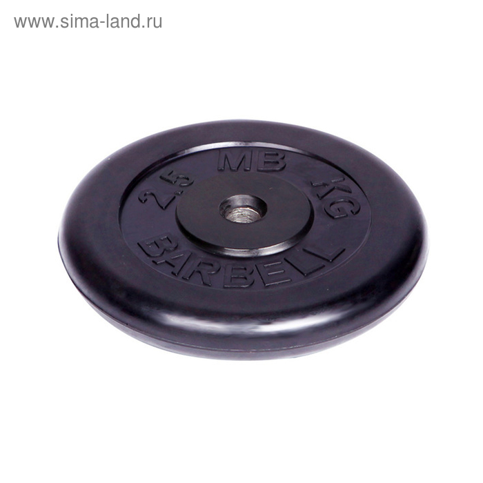 фото Диск обрезиненный d=31 мм, цвет чёрный, 2,5 кг barbell