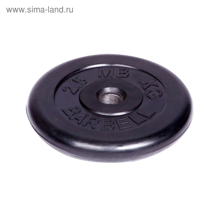 фото Диск обрезиненный d=51 мм, цвет чёрный, 2,5 кг barbell