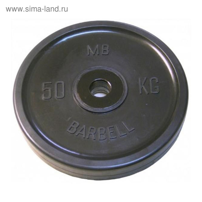 Диск олимпийский d=51 мм, цвет чёрный, 50 кг