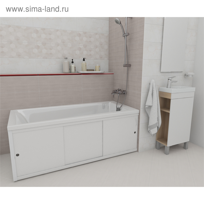Экран для ванны фронтальный Cersanit универсальный-170, трехстворчатая, цвет белый  45326