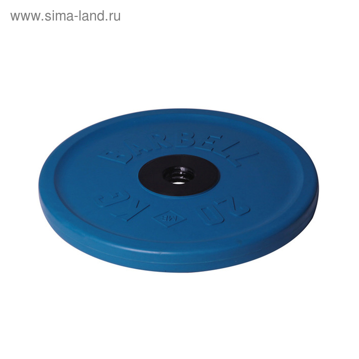 фото Диск олимпийский d=51 мм цветной 20 кг, цвет синий barbell