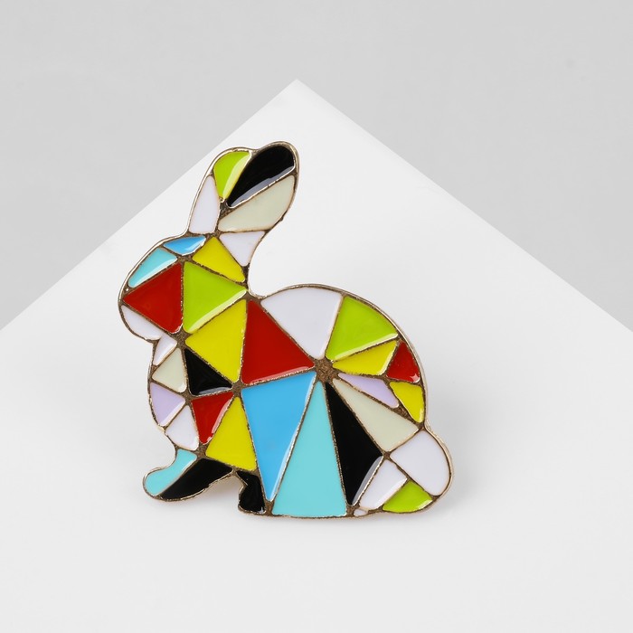 Значок «Заяц», цветной в золоте значок нежность оригами цветной в золоте 7802608