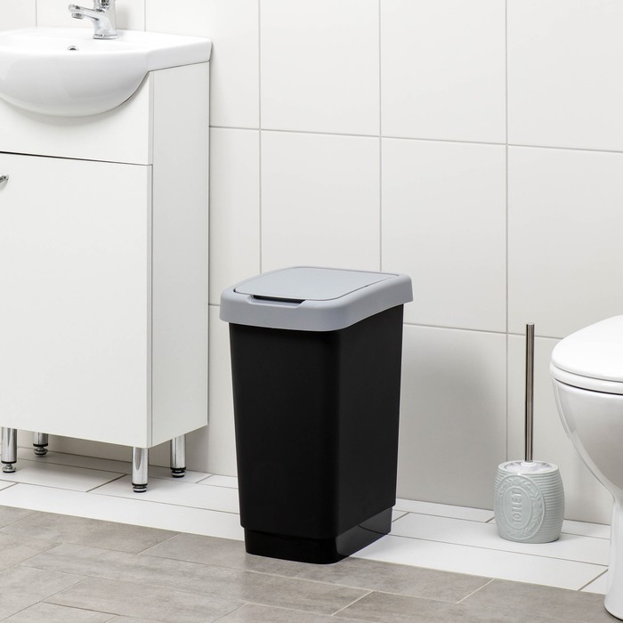 Контейнер для мусора «Твин», 25 л, цвет серый контейнер для мусора econova smart bin цвет зеленый 333×269×457 мм 25 л
