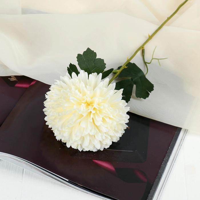 Цветы искусственные Хризантема 9х48 см, белый цветы искусственные гербера садовая 6х50 см белый