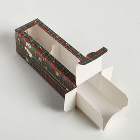 

Коробочка для макарун «Новогодний хлопок», 18 × 5.5 × 5.5 см