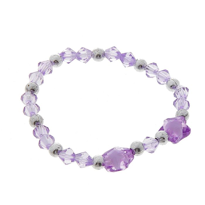 Браслет детский "Выбражулька", звёздочки, цвет сиреневый