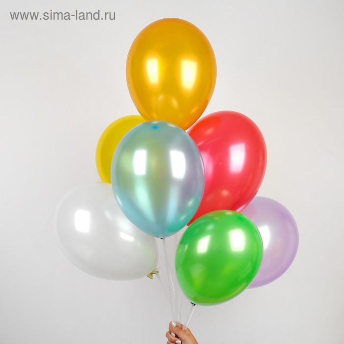 Шар латексный 12, металл, набор 25 шт., цвета МИКС