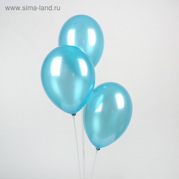 Шар латексный 12, металл, набор 25 шт., цвет бирюзовый